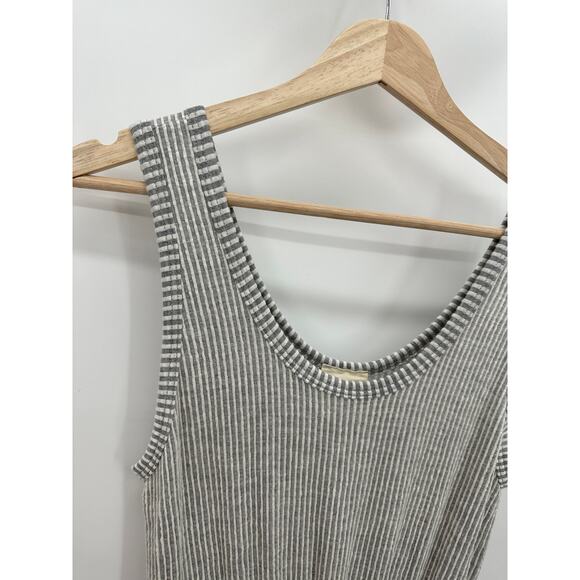 Caution To The Wind Grey White Striped Drawstring Jumpsuit Women's Size Small S - Picture 5 of 7
